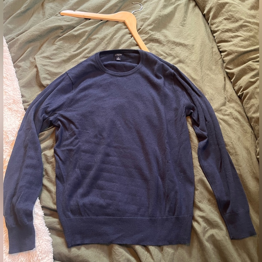 Set or 3 J Crew merino wool crew neck sweater, navy, medium and black and maroon
